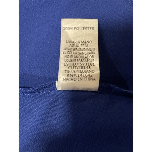 NWT‎ She + Sky Women's Blue A Line Dress Front Tie Size Medium Ruffles V Neck - Picture 10 of 10